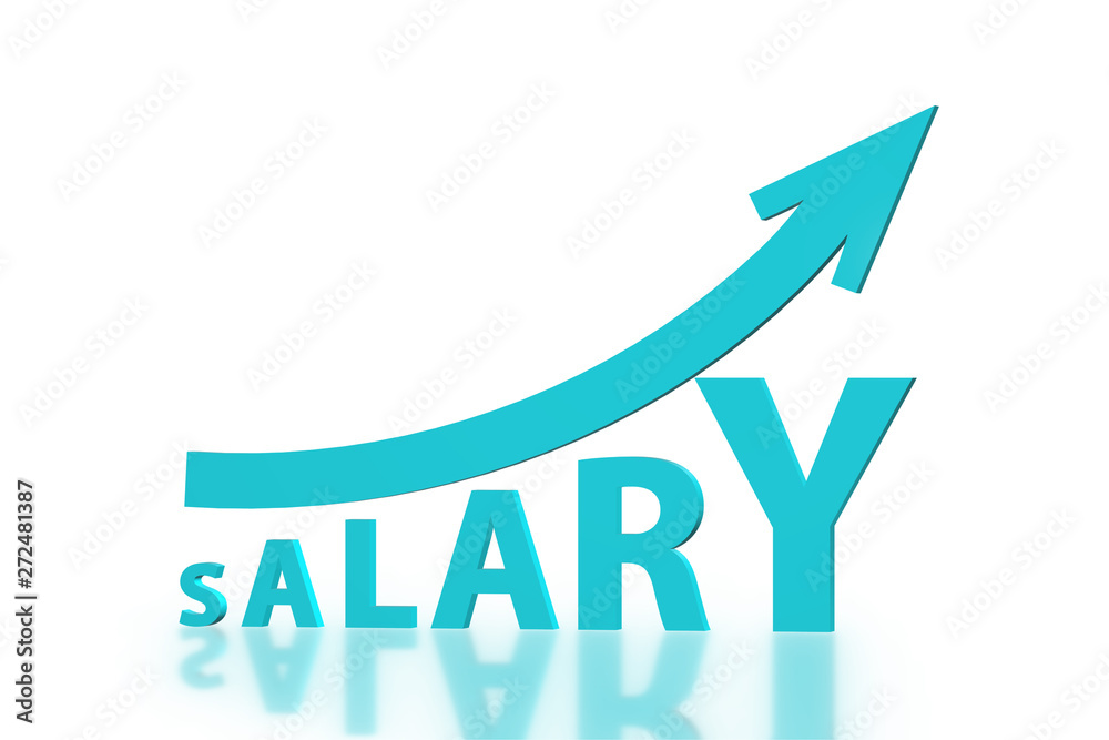 Concept of increasing salary - 3d rendering Concept of increasing salary - 3d rendering
