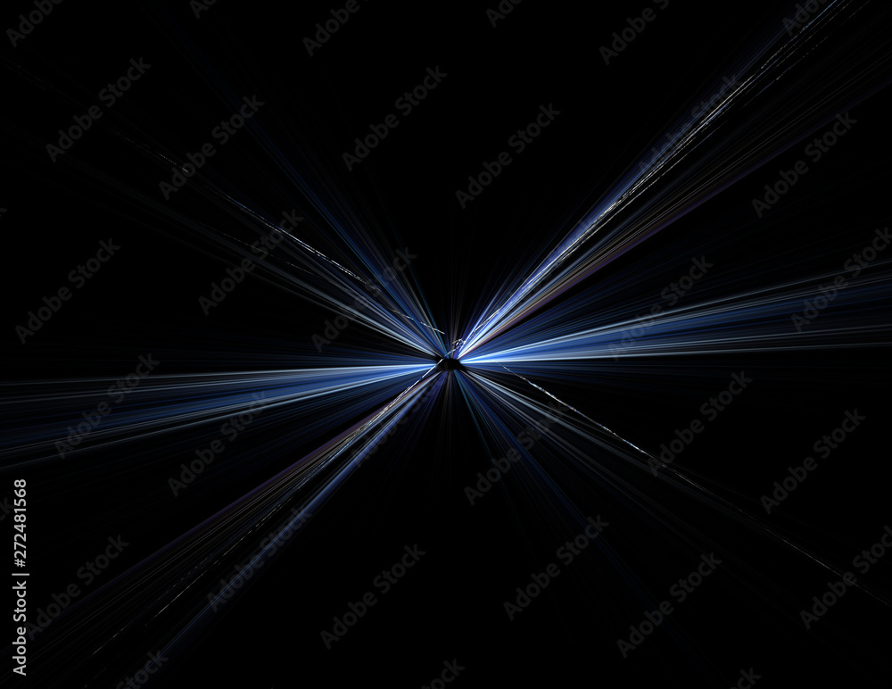 Fractal Illustration of Blue Object on Black Fractal Illustration of Blue Object on Black