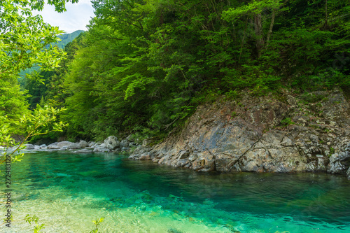 阿寺渓谷　ウナリ島