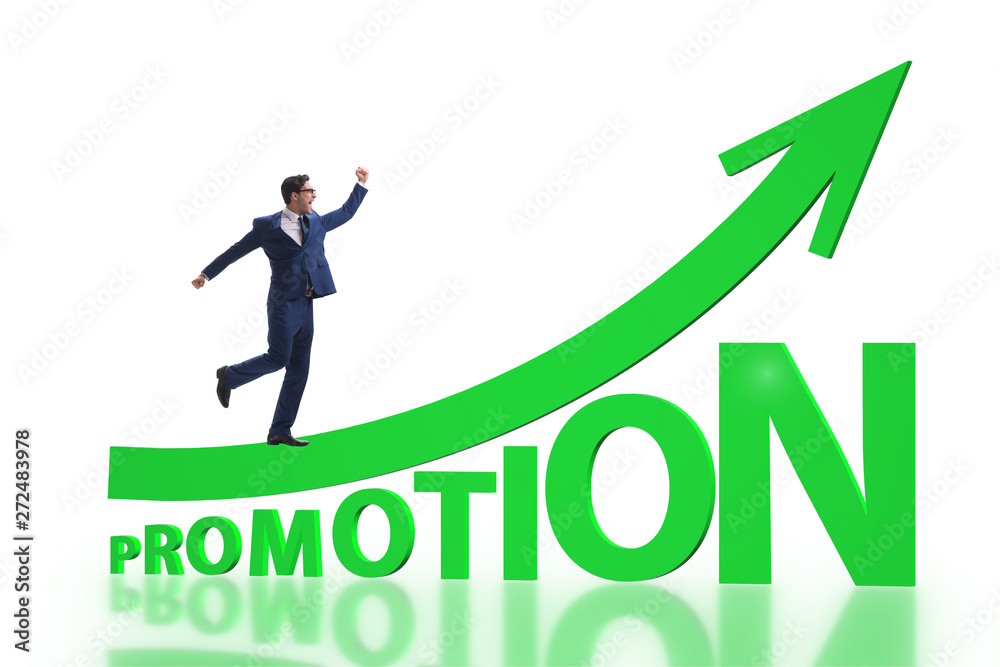 Concept of promotion with businessman Concept of promotion with businessman