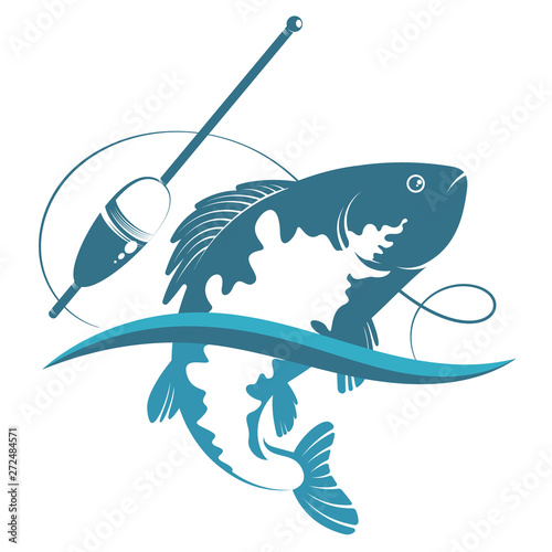 Blue wave fish and fishing float