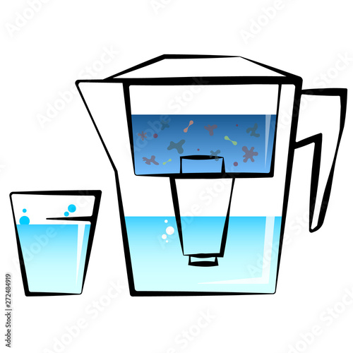 Filter tank and glass of clean water