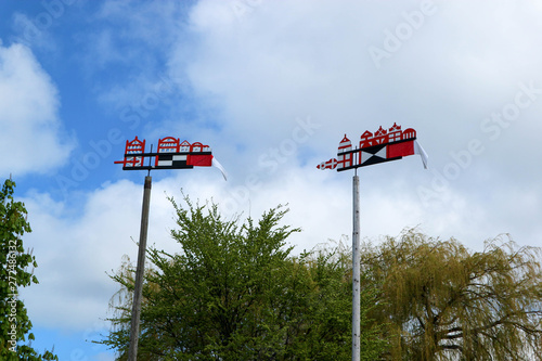Traditional curonian spit fisherman pennants, Nida, Lithuania