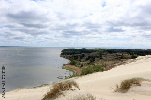 View to the Baltic sea from Curonian spit sand dune  Lithuania