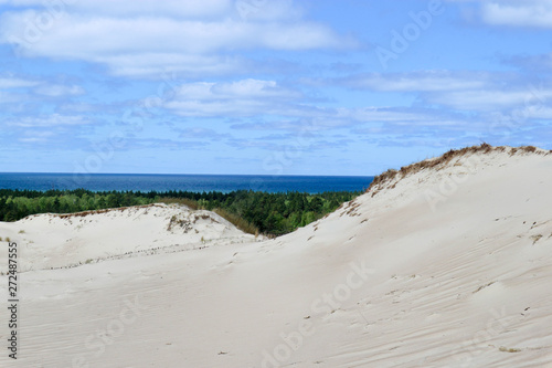 View to the Baltic sea from Curonian spit sand dune  Lithuania