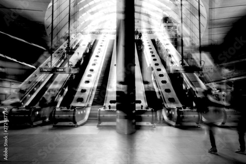 Tube station, London. With motion blur