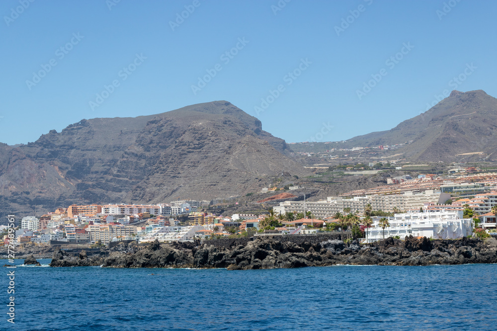 Little beach Arena in Puerto de Santiago city,Tenerife, Canary island, Spain.