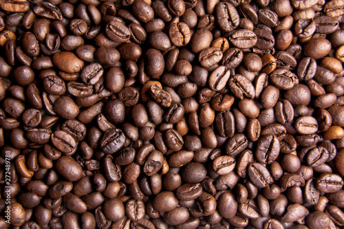 Roasted Coffee Beans background  Brown coffee beans for can be used as a background