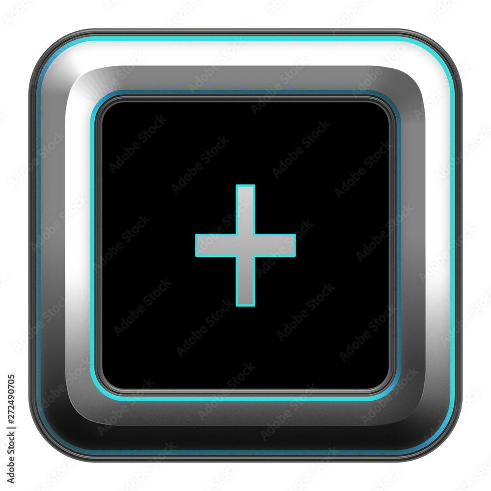 plus button, square metallic design plus button, square metallic design