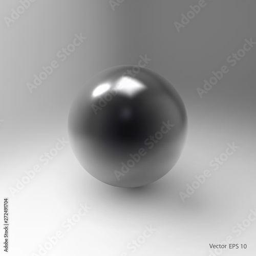 Metal ball isolate .Realistic balloon for labels, advertising . Bubble. Vector illustration.
