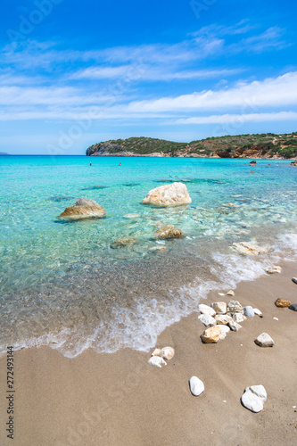 Fototapeta Naklejka Na Ścianę i Meble -  Tropical beach of Voulisma beach, Istron, Crete, Greece.