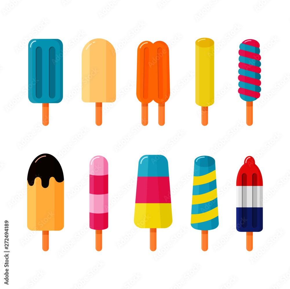 collection of ice cream isolated on white background. vector illustration. collection of ice cream isolated on white background. vector illustration.