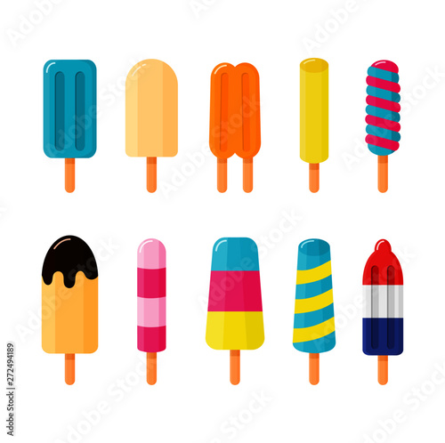 collection of ice cream isolated on white background. vector illustration.