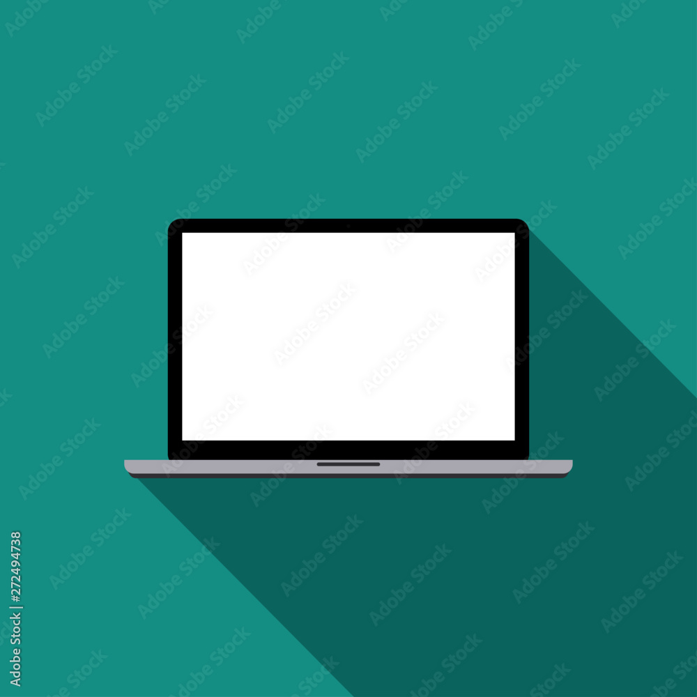 realistic black laptop computer display Isolated on blue background. Vector Illustration. realistic black laptop computer display Isolated on blue background. Vector Illustration.