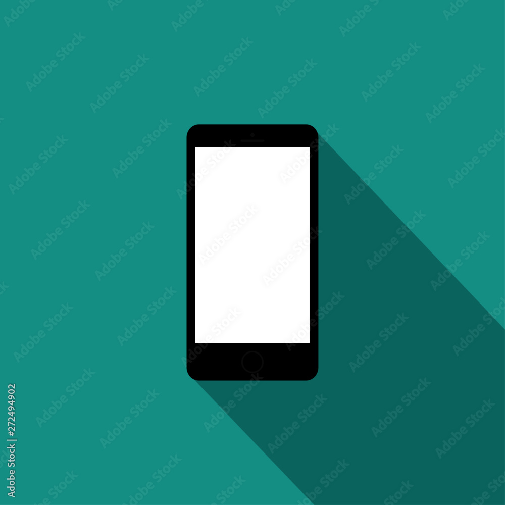 realistic black mobile phone display Isolated on blue background. Vector Illustration. realistic black mobile phone display Isolated on blue background. Vector Illustration.