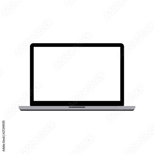 realistic black laptop computer display Isolated on white background. Vector Illustration.