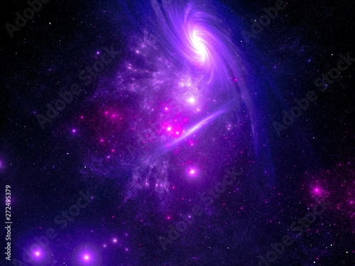 Space background: galaxies and star clusters - digitally generated image