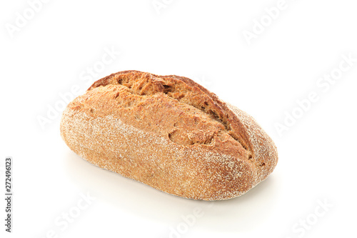 Wheat bread isolated on white background. Bakery products