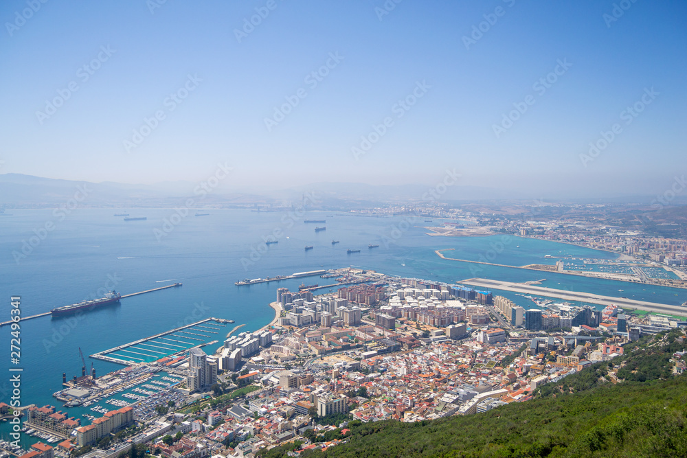 Fototapeta premium Gibraltar harbor and airport