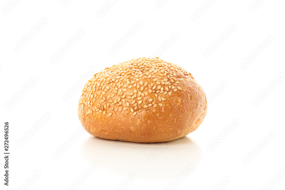Bun isolated on white background. Bakery products