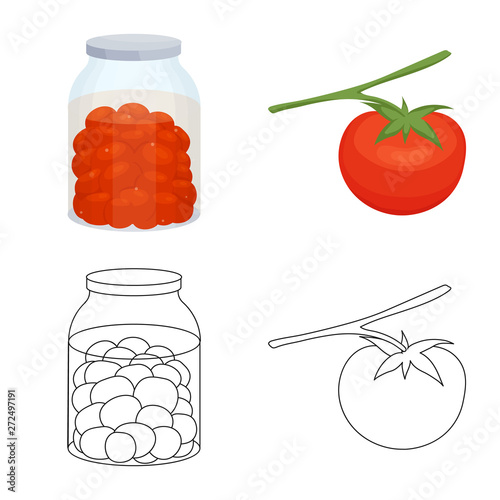 Vector design of vegetable and delicious symbol. Collection of vegetable and natural stock vector illustration.