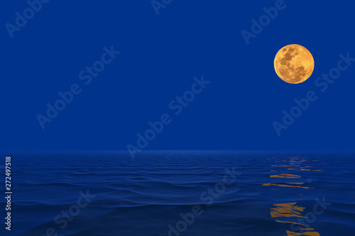 full moon over the sea