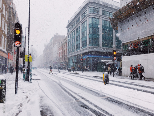Central London under a blanket of snow photo