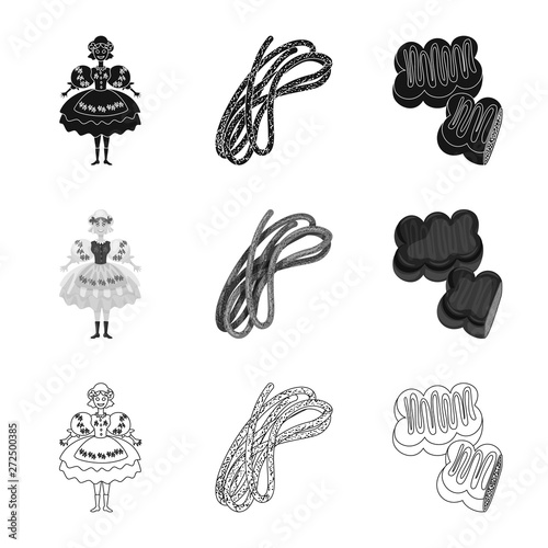 Vector design of traditional and tour sign. Set of traditional and landmarks vector icon for stock.