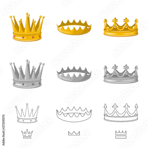 Vector design of medieval and nobility icon. Collection of medieval and monarchy vector icon for stock.