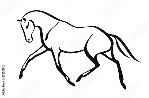 Vector logo of a trotting horse.