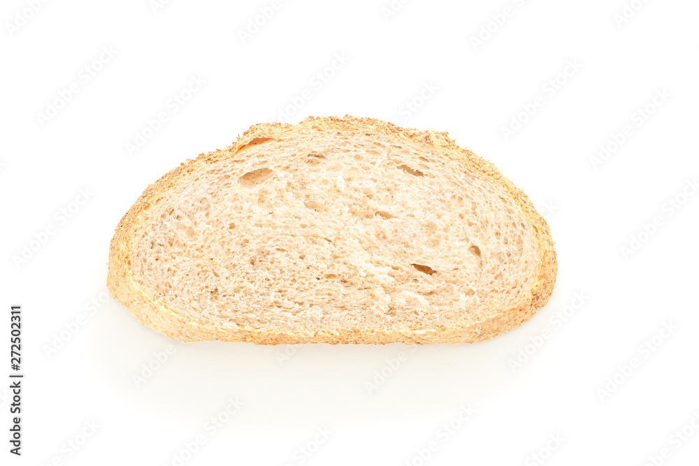 Wheat bread piece isolated on white background. Bakery products Wheat bread piece isolated on white background. Bakery products