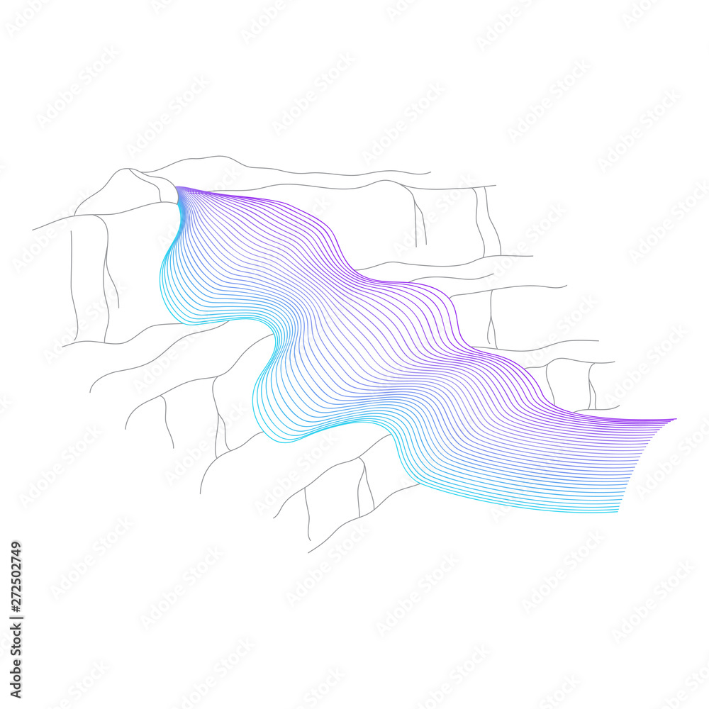 Fototapeta premium Vector illustration of waterfall cascade