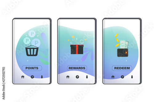 Onboarding screen user interface Mobile shopping online concept. E-commerce website application.