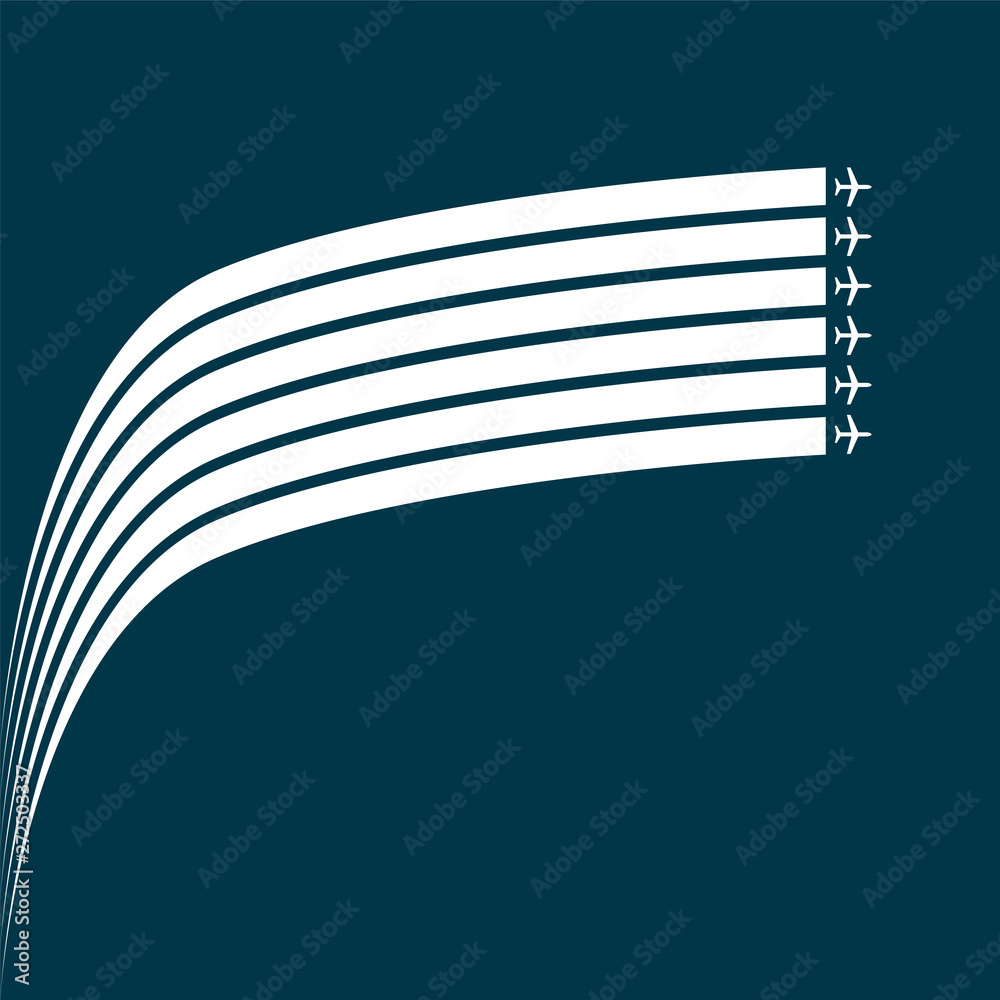 Future geometric design of geometric lines and aircraft, airplane, airliner icons. Vector illustration for your design. Can be used as logo/icon or brochure template. Easy to change colors.