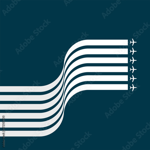 Future geometric design of geometric lines and aircraft, airplane, airliner icons. Vector illustration for your design. Can be used as logo/icon or brochure template. Easy to change colors.