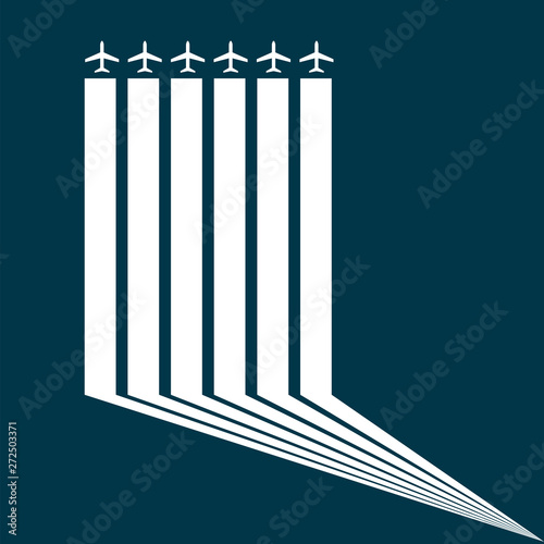 Future geometric design of geometric lines and aircraft  airplane  airliner icons. Vector illustration for your design. Can be used as logo icon or brochure template. Easy to change colors.