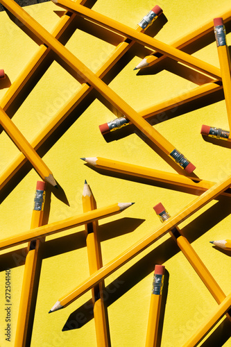 Layers Of Pencils Scattered On Paper