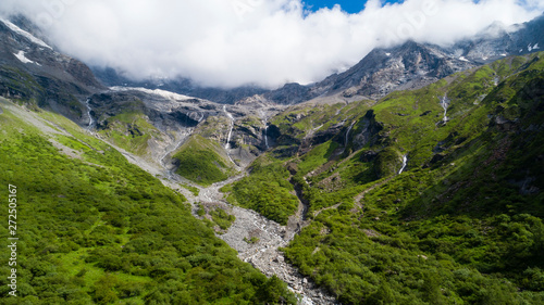 aerial view of mountain valley of Sichuan China