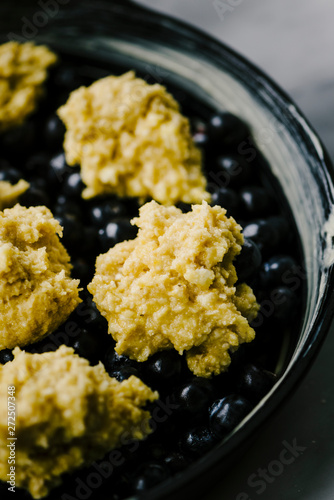 Blueberry Cobbler Skillet Before baking photo