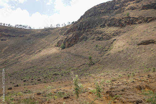 The panoramic mountain landscapes in Menengai Crater, Kenya photo