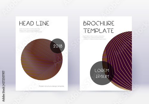 Trendy cover design template set. Gold abstract li