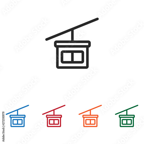 Cable car cabin vector icon