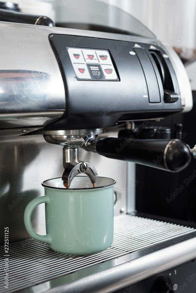 Espresso Running Into Cup Espresso Running Into Cup