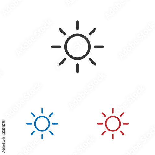 Sun icon isolated on white background. Sun icon in trendy design style. Sun vector icon modern and simple flat symbol for web site, mobile app, UI. Sun icon vector illustration, EPS10.