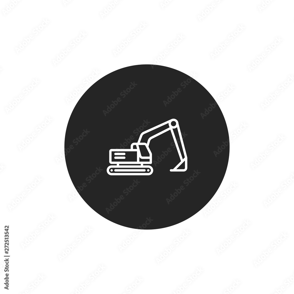 Excavator vector icon Excavator vector icon