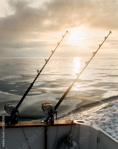 Fishing rods on a fishing boat