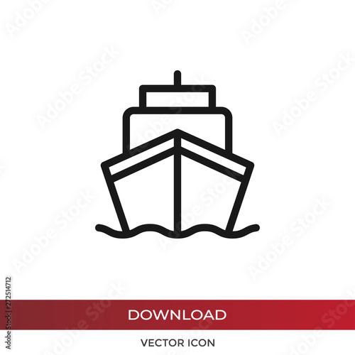 Ship vector icon in modern design style for web site and mobile app
