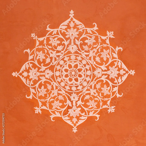 Mughal wall paintings at Jaipur city palace, India