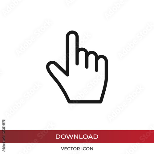 Hand cursor vector icon in modern design style for web site and mobile app