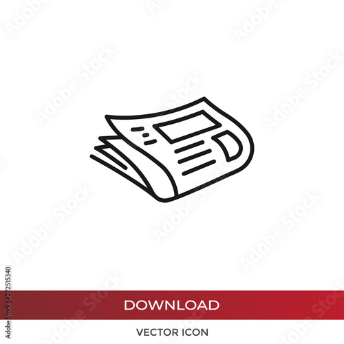 Newspaper vector icon in modern design style for web site and mobile app